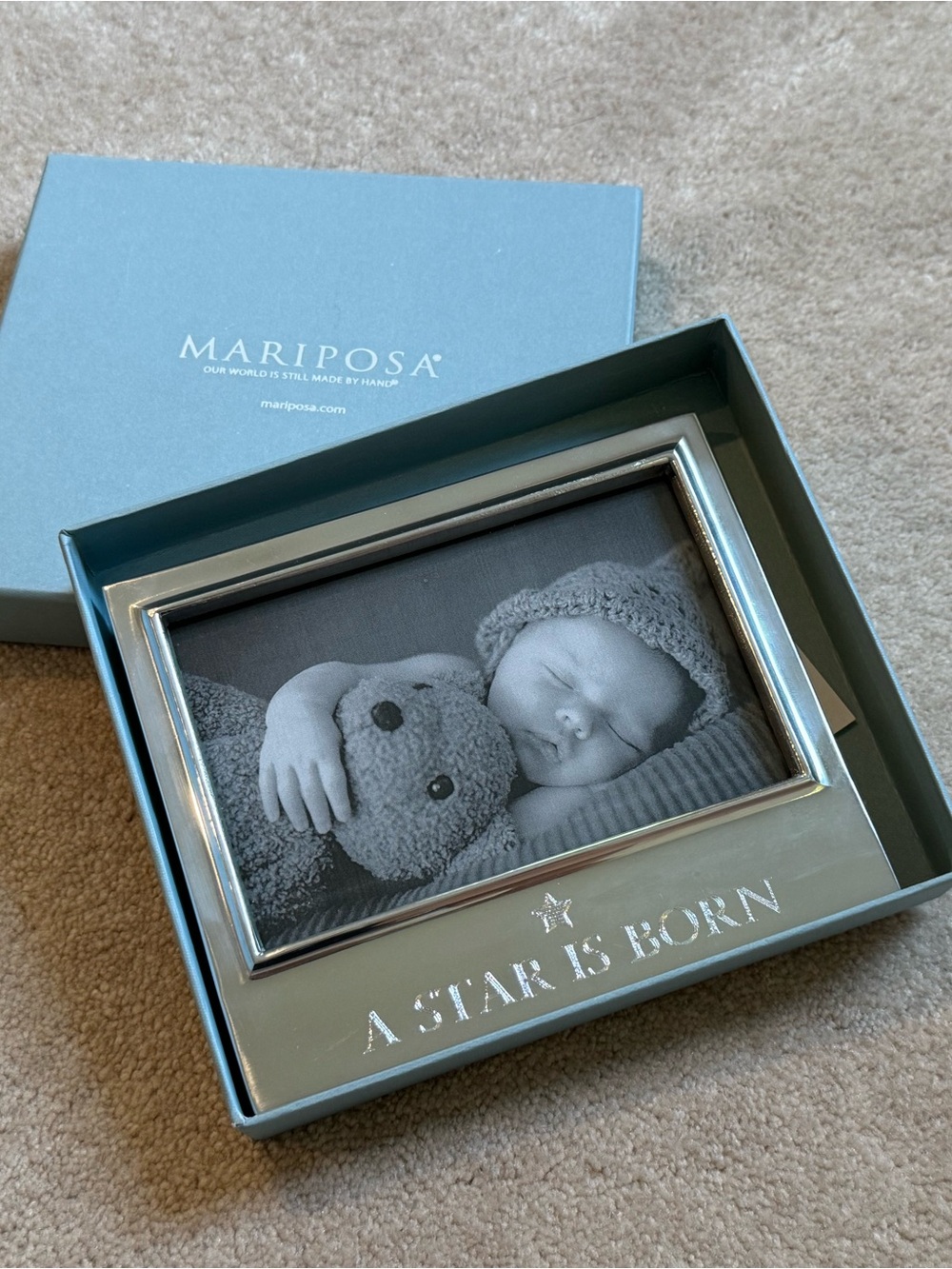 Mariposa Silver 'A Star Is Born' Keepsake Picture Frame